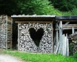 Hartvorm in houtblokken
